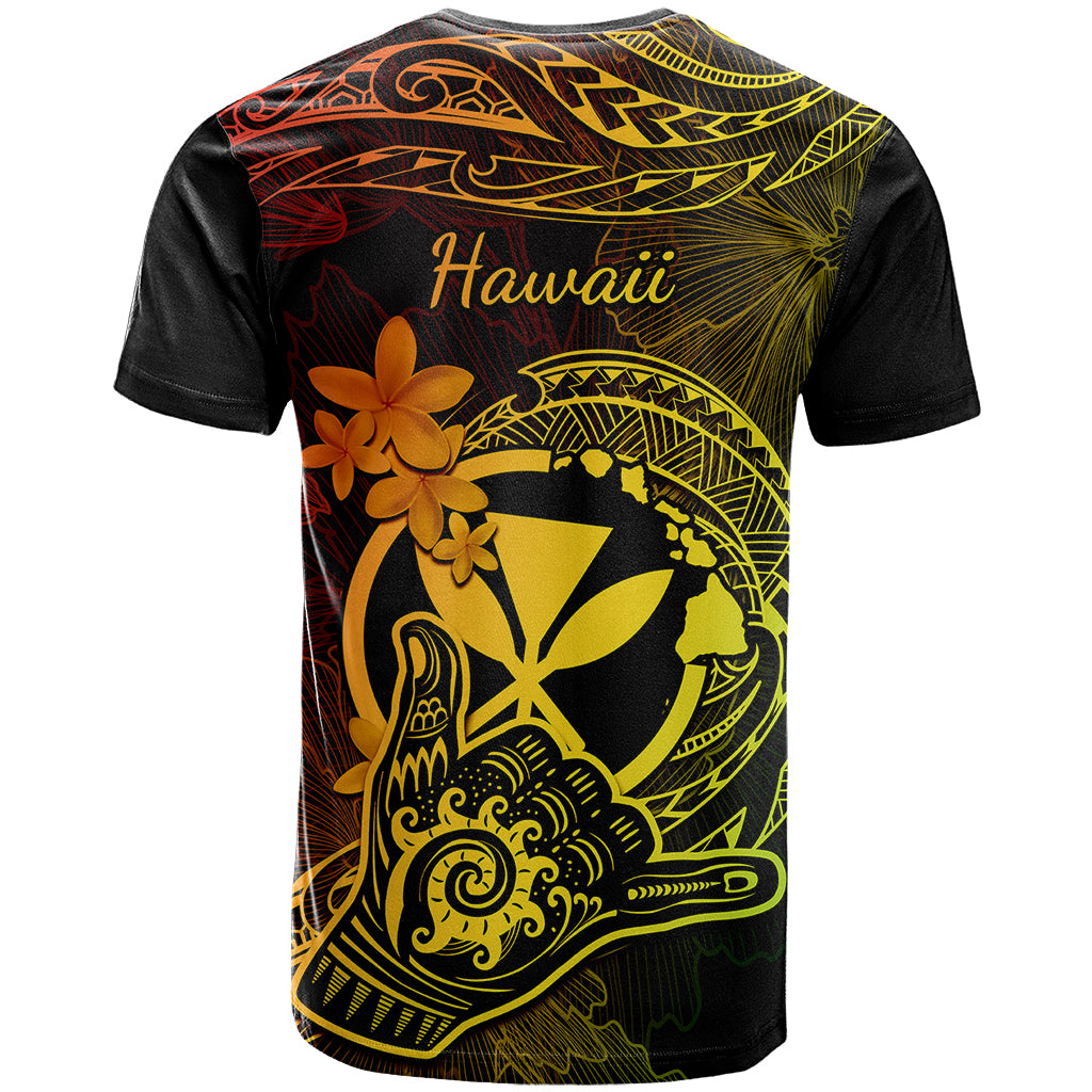 Hawaii T Shirt Shaka Tattoo Mix Polynesian Plumeria Reggae Version - Wonder Print Shop