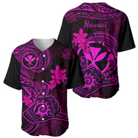 Hawaii Baseball Jersey Shaka Tattoo Mix Polynesian Plumeria Pink Version - Wonder Print Shop
