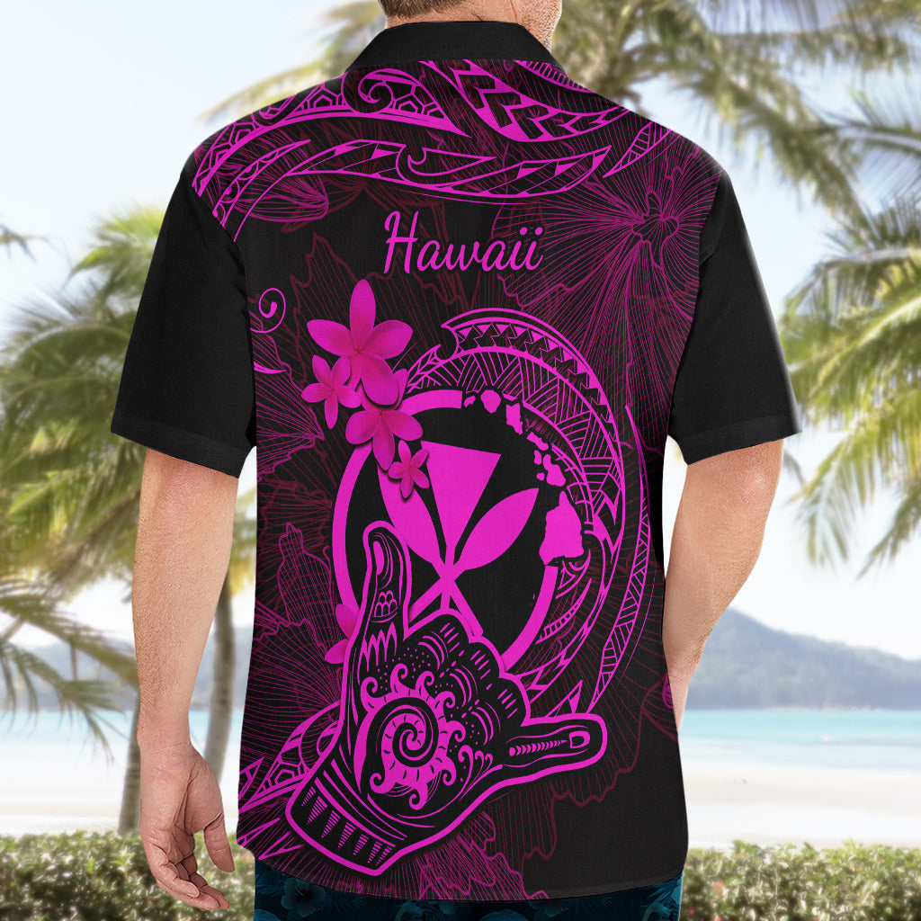 Hawaii Hawaiian Shirt Shaka Tattoo Mix Polynesian Plumeria Pink Version - Wonder Print Shop