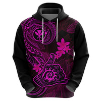 Hawaii Hoodie Shaka Tattoo Mix Polynesian Plumeria Pink Version - Wonder Print Shop