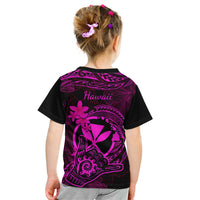 Hawaii Kid T Shirt Shaka Tattoo Mix Polynesian Plumeria Pink Version - Wonder Print Shop