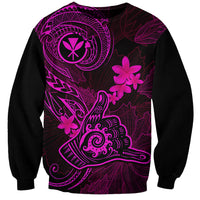 Hawaii Sweatshirt Shaka Tattoo Mix Polynesian Plumeria Pink Version - Wonder Print Shop