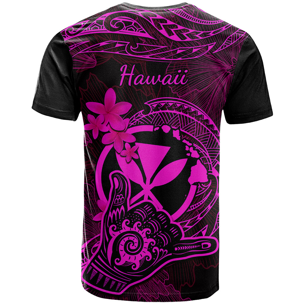 Hawaii T Shirt Shaka Tattoo Mix Polynesian Plumeria Pink Version - Wonder Print Shop