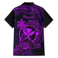Hawaii Family Matching Summer Maxi Dress and Hawaiian Shirt Shaka Tattoo Mix Polynesian Plumeria Purple Version - Wonder Print Shop