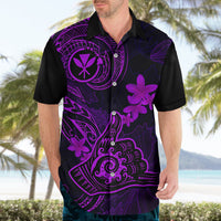 Hawaii Hawaiian Shirt Shaka Tattoo Mix Polynesian Plumeria Purple Version - Wonder Print Shop