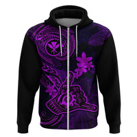 Hawaii Hoodie Shaka Tattoo Mix Polynesian Plumeria Purple Version - Wonder Print Shop