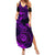 Hawaii Summer Maxi Dress Shaka Tattoo Mix Polynesian Plumeria Purple Version - Wonder Print Shop