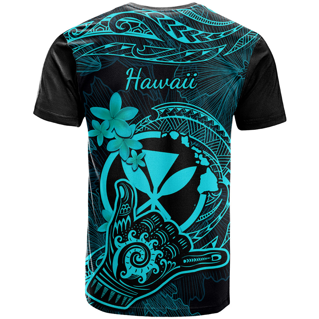 Hawaii T Shirt Shaka Tattoo Mix Polynesian Plumeria Turquoise Version - Wonder Print Shop