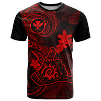 Hawaii T Shirt Shaka Tattoo Mix Polynesian Plumeria Red Version - Wonder Print Shop