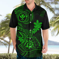 Hawaii Hawaiian Shirt Shaka Tattoo Mix Polynesian Plumeria Green Version - Wonder Print Shop