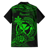 Hawaii Kid Hawaiian Shirt Shaka Tattoo Mix Polynesian Plumeria Green Version - Wonder Print Shop
