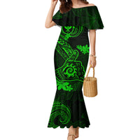 Hawaii Mermaid Dress Shaka Tattoo Mix Polynesian Plumeria Green Version - Wonder Print Shop