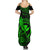 Hawaii Summer Maxi Dress Shaka Tattoo Mix Polynesian Plumeria Green Version - Wonder Print Shop