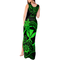 Hawaii Tank Maxi Dress Shaka Tattoo Mix Polynesian Plumeria Green Version - Wonder Print Shop