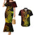 Hawaii Couples Matching Mermaid Dress and Hawaiian Shirt Hammerhead Shark Tattoo Mix Polynesian Plumeria Reggae Version - Wonder Print Shop