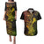 Hawaii Couples Matching Puletasi Dress and Hawaiian Shirt Hammerhead Shark Tattoo Mix Polynesian Plumeria Reggae Version - Wonder Print Shop