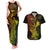 Hawaii Couples Matching Tank Maxi Dress and Hawaiian Shirt Hammerhead Shark Tattoo Mix Polynesian Plumeria Reggae Version - Wonder Print Shop