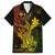 Hawaii Family Matching Off Shoulder Long Sleeve Dress and Hawaiian Shirt Hammerhead Shark Tattoo Mix Polynesian Plumeria Reggae Version - Wonder Print Shop