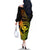 Hawaii Family Matching Off Shoulder Long Sleeve Dress and Hawaiian Shirt Hammerhead Shark Tattoo Mix Polynesian Plumeria Reggae Version - Wonder Print Shop
