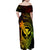 Hawaii Family Matching Off Shoulder Maxi Dress and Hawaiian Shirt Hammerhead Shark Tattoo Mix Polynesian Plumeria Reggae Version - Wonder Print Shop