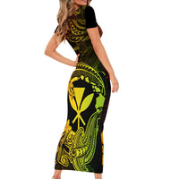 Hawaii Family Matching Short Sleeve Bodycon Dress and Hawaiian Shirt Hammerhead Shark Tattoo Mix Polynesian Plumeria Reggae Version - Wonder Print Shop