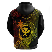 Hawaii Hoodie Hammerhead Shark Tattoo Mix Polynesian Plumeria Reggae Version - Wonder Print Shop
