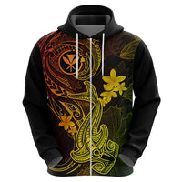 Hawaii Hoodie Hammerhead Shark Tattoo Mix Polynesian Plumeria Reggae Version - Wonder Print Shop