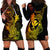 Hawaii Hoodie Dress Hammerhead Shark Tattoo Mix Polynesian Plumeria Reggae Version - Wonder Print Shop