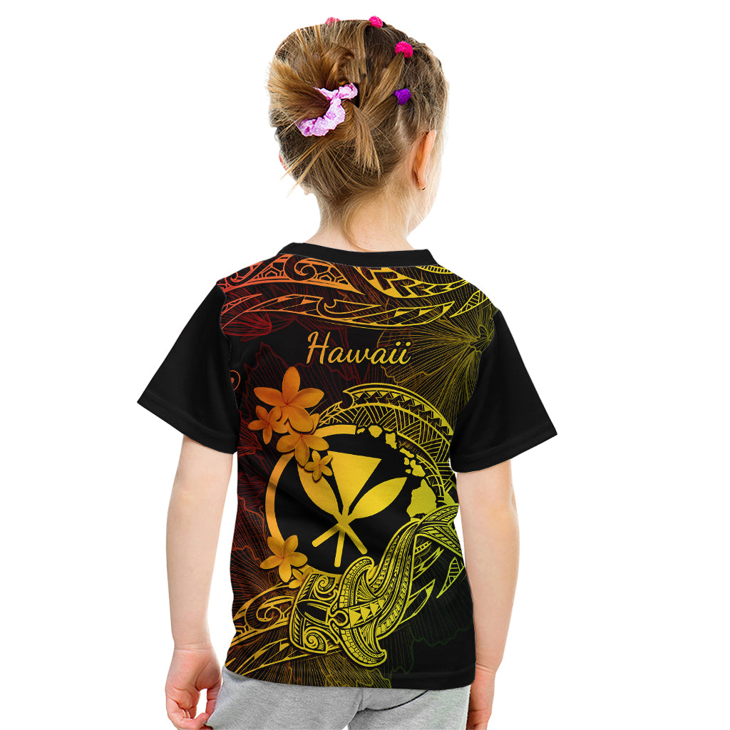 Hawaii Kid T Shirt Hammerhead Shark Tattoo Mix Polynesian Plumeria Reggae Version - Wonder Print Shop