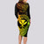 Hawaii Long Sleeve Bodycon Dress Hammerhead Shark Tattoo Mix Polynesian Plumeria Reggae Version - Wonder Print Shop