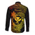 Hawaii Long Sleeve Button Shirt Hammerhead Shark Tattoo Mix Polynesian Plumeria Reggae Version - Wonder Print Shop