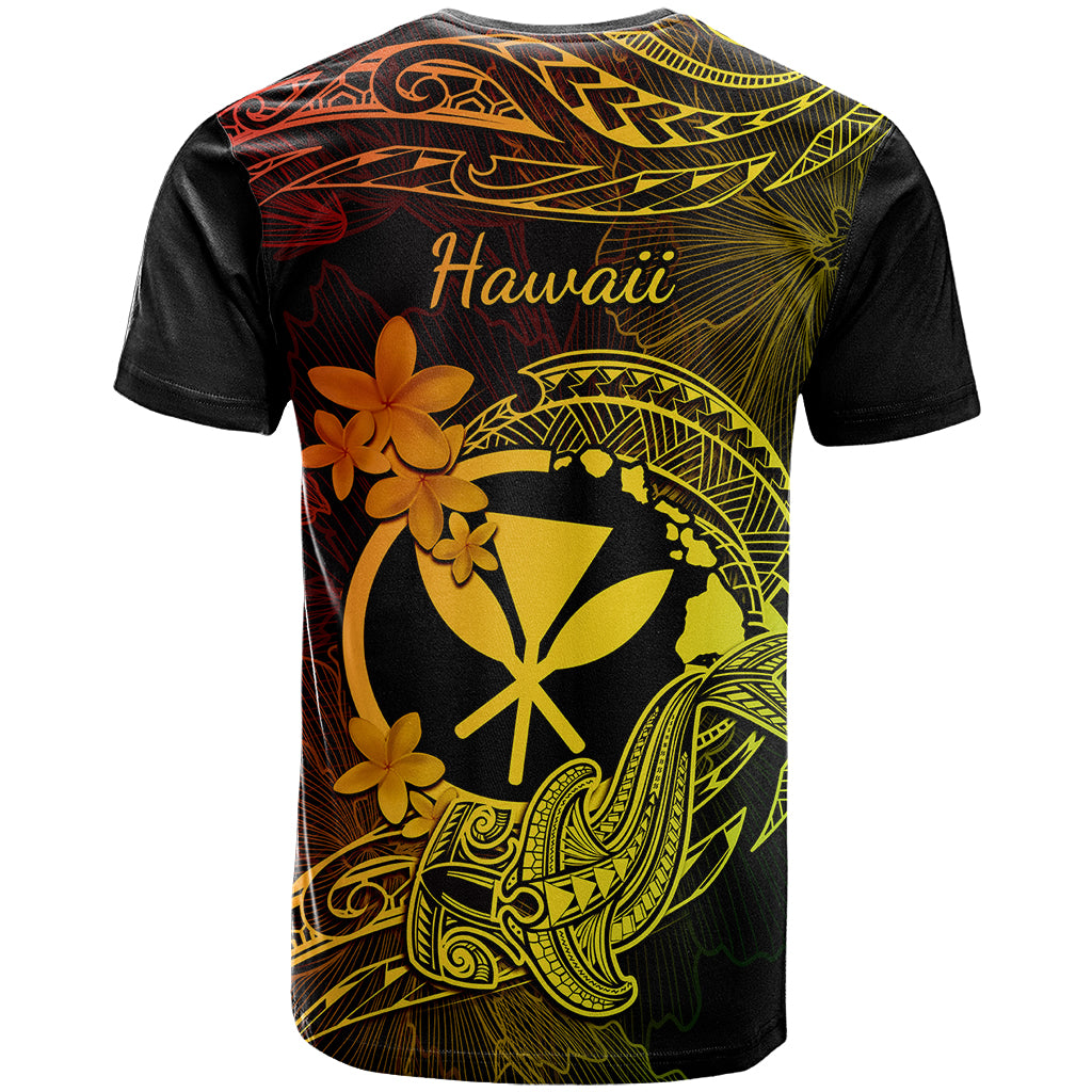 Hawaii T Shirt Hammerhead Shark Tattoo Mix Polynesian Plumeria Reggae Version - Wonder Print Shop