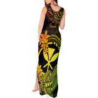 Hawaii Tank Maxi Dress Hammerhead Shark Tattoo Mix Polynesian Plumeria Reggae Version - Wonder Print Shop