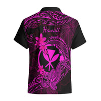 Hawaii Hawaiian Shirt Hammerhead Shark Tattoo Mix Polynesian Plumeria Pink Version - Wonder Print Shop