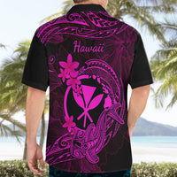 Hawaii Hawaiian Shirt Hammerhead Shark Tattoo Mix Polynesian Plumeria Pink Version - Wonder Print Shop