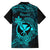 Hawaii Kid Hawaiian Shirt Hammerhead Shark Tattoo Mix Polynesian Plumeria Turquoise Version - Wonder Print Shop