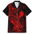Hawaii Kid Hawaiian Shirt Hammerhead Shark Tattoo Mix Polynesian Plumeria Red Version - Wonder Print Shop