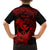 Hawaii Kid Hawaiian Shirt Hammerhead Shark Tattoo Mix Polynesian Plumeria Red Version - Wonder Print Shop