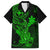 Hawaii Kid Hawaiian Shirt Hammerhead Shark Tattoo Mix Polynesian Plumeria Green Version - Wonder Print Shop