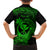 Hawaii Kid Hawaiian Shirt Hammerhead Shark Tattoo Mix Polynesian Plumeria Green Version - Wonder Print Shop