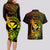 Hawaii Couples Matching Long Sleeve Bodycon Dress and Hawaiian Shirt Turtle Mix Polynesian Plumeria Reggae Version - Wonder Print Shop