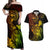 Hawaii Couples Matching Off Shoulder Maxi Dress and Hawaiian Shirt Turtle Mix Polynesian Plumeria Reggae Version - Wonder Print Shop