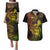 Hawaii Couples Matching Puletasi Dress and Hawaiian Shirt Turtle Mix Polynesian Plumeria Reggae Version - Wonder Print Shop
