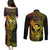 Hawaii Couples Matching Puletasi Dress and Long Sleeve Button Shirts Turtle Mix Polynesian Plumeria Reggae Version - Wonder Print Shop