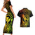 Hawaii Couples Matching Short Sleeve Bodycon Dress and Hawaiian Shirt Turtle Mix Polynesian Plumeria Reggae Version - Wonder Print Shop