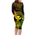 Hawaii Family Matching Long Sleeve Bodycon Dress and Hawaiian Shirt Turtle Mix Polynesian Plumeria Reggae Version - Wonder Print Shop