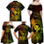 Hawaii Family Matching Off Shoulder Long Sleeve Dress and Hawaiian Shirt Turtle Mix Polynesian Plumeria Reggae Version - Wonder Print Shop