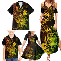 Hawaii Family Matching Summer Maxi Dress and Hawaiian Shirt Turtle Mix Polynesian Plumeria Reggae Version - Wonder Print Shop