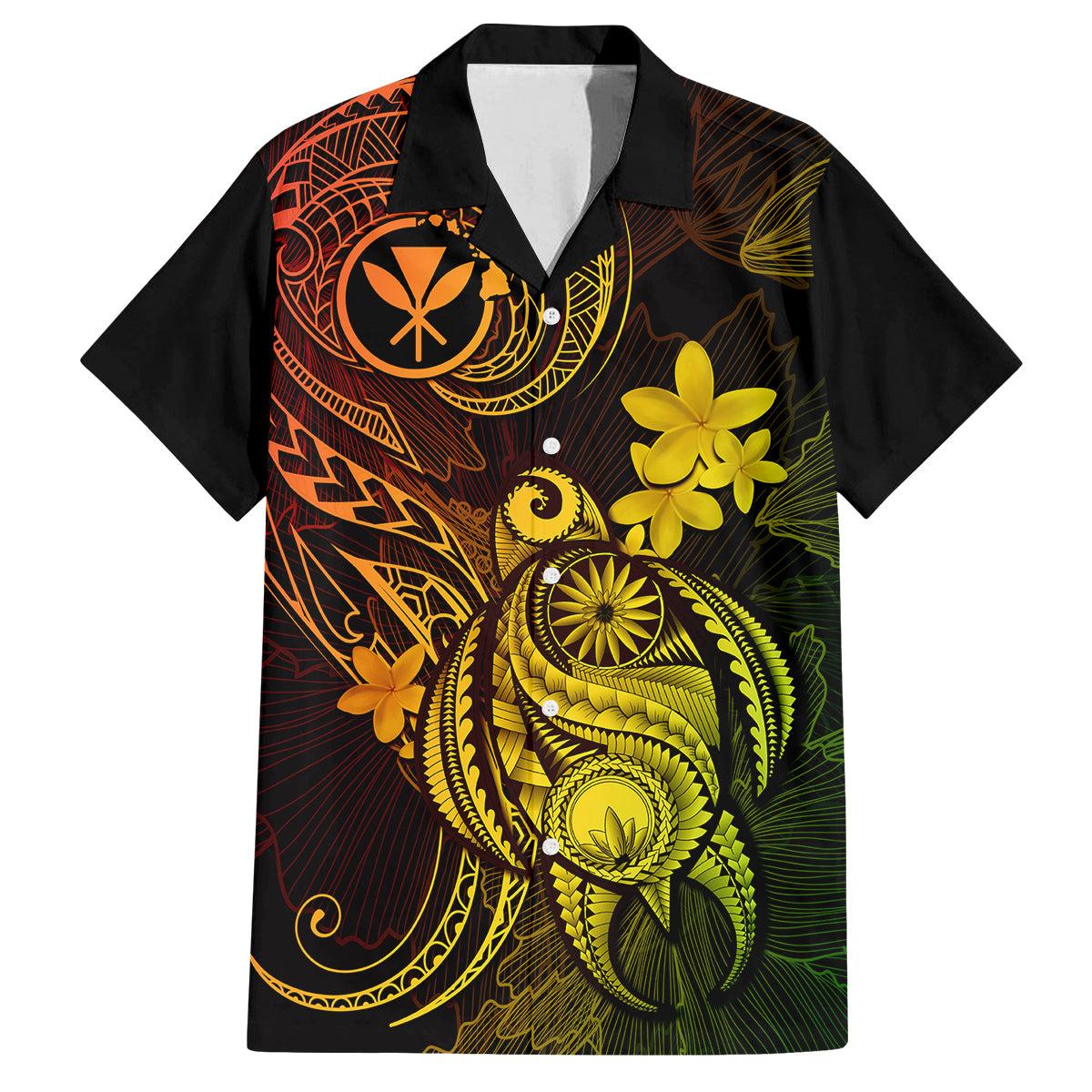 Hawaii Kid Hawaiian Shirt Turtle Mix Polynesian Plumeria Reggae Version - Wonder Print Shop