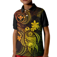 Hawaii Kid Polo Shirt Turtle Mix Polynesian Plumeria Reggae Version - Wonder Print Shop